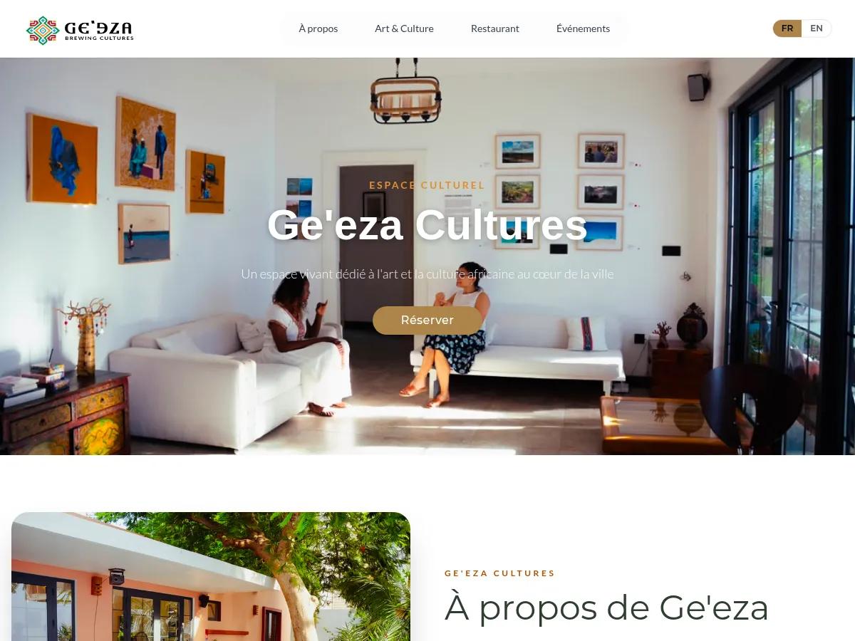 Ge'eza Cultures — Culture · Events — projet livré par Kolonell